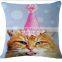 Carton cats cotton linen 3d digital printed cushion covers and pillow cases                        
                                                                                Supplier's Choice