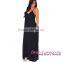 2016 New Fashion Black Loose Angela Sleeping Fit Long Dress Maxi