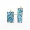 Golden Electroformed Edge Dyed Colors Square Agate Druzy Drusy Beads Pendant Necklace--OEM Welcome