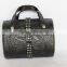 Foldable Black leather Travel Cosmetic Bag/Cardboard cosmetic case