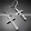 18k gold crystal cross dangle earrings