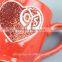 The red hearts ceramic cup,Heart-shaped pottery cups