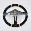 320mm /13 Inch Black Racing Steering Wheel With Horn Button Suede