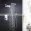 wholesale bath showers 22 inch square rain shower faucet embed wall mounted rain and waterfall dual shower head with hose