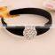 Hairbands Black Velvet Material with Crystal Round Shaped Hairbands