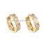 Simple Zircon Hoop Earrings-Cubic Zirconia 18K Gold Plated Hoop Huggie Handmade Earrings