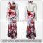 White printing long sexy casual colorful beach dress