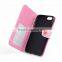 lovely pink PU leather mobile phone wallet for iphone 6 case