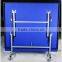 Promotion outdoor low price Aluminium tennis table/easy folding bule top table