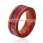Wholesale Alibaba Wood Finger Ring with Pink Camouflage Inlay, Wooden Finger Ring