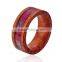 Wholesale  Wood Finger Ring with Pink Camouflage Inlay, Wooden Finger Ring