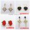Female gold stars with diamond alloy earring