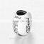 X090C Wholesale Custom Crystal Stone Engraved Dad Round Bead, Sterling Silver 925 Charm