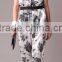Pretty Steps 2016 Summer Fashion Ladies' elegant floral print long jumpsuits pants plus size V neck short sleeve casual slim p
