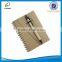 A6 eco-friendly kraft paper cover spiral note book with pen