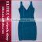 2015 New fashion women turquoise backless sexy bandage dress