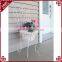 Beatiful white iron & wicker craft wedding decoration flower stand designs