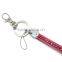 Pink Promotion Gift PU Leather Key Chain with Crystal Gem, Swivel Snap Hooks, Key ring accembly, Acrylic Gem Key chain