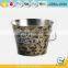 Garden Iron and Zinc Powder Coated Metal Flowers Water Bucket Florist Flower Buckets