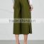 Wholesale Women Apparel Zipped Sides Back-patch-pockets Olive Cotton Twill Culottes(DQE0379P)