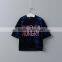 2017 Girls pullover velvet short sleeve t shirt childrens plain hip hop T-shirt