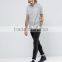 High Quality Custom Longline Cut Short Sleeve Crew Neck Stripe men's 100% Cotton 180gsm Soft Jersey Casual Blank T-Shirt