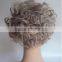 DELUXE GREY CURLY QUEEN ELIZABETH ROYAL OLD LADY GRANNY WIG