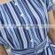 Maxnegio beach wear striped maxi gril casual dress