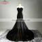 Long Floor-length Black Mermaid Wedding Dresses/Backless Wedding Dress