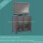 Black Glass Door Steel TV Stand Cabinet YCY-0804