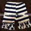 Boutique remakes black stripe toddler girls breathable knit bubble shorts MH5051309