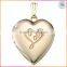 personalized engraving gold heart Shaped locket pendant necklace