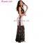 Black Splice Pink One Shoulder Patterns Of Lace Maxi Evening Dress