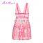 Drop Shipping Gorgeous Pink Plunge Neck Sheer Mesh Women Lingerie Sexy