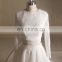 Stunning Design Long Sleeve Soft Lace Lies A-line Wedding Dress With Chapel Train