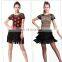 New arrival milk silk and lace leopard latin dress wear with tasse L-7085