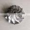 T04E 66.10/92.61mm 11+0 blades turbo milling/aluminum 2618/billet compressor wheel for Racing
