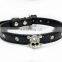 Skull Decorated Diamond Pet PU Collar Leash Training Dog Pulling Rope Pet Neck Chain Pet Supplies