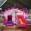 6mL*5mW*4.5mH Popular Pink Inflatable Bouncy Castle With Slide