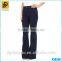 OEM service classical 100% cotton denim jeans trousers lady bell-bottoms pants