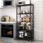 Custom Black Rack Metal Wall Spice Rack 3 Tier Kitchen Stand