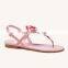 Latest flower design pink color flats sandals for women other colors are available