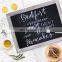 Wood board shape blackboard breakfast chalkboard stand up