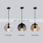 Kitchen Dinner Table Smoke Grey Cognac Amber Color Round Ball Light LED Pendant Lamp Glass Hanging Lamp