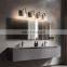 Minimalist Style Bathroom Vanity Light 3-Lights Golden Cheap Price For Bathroom Kitchen Metal Cylinder Glass Shade Wall Lamp