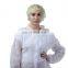 Economic Nonwoven White Lab Coat with Machine Stitched Hook&Loop