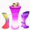 Light up Tall Light Bar Cocktail Furniture Tables And Chairs 16 Colors Portable Bar Table Led Cocktail Table