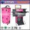 Professional beauty makeup vanity case/trolley makeup box with lighted mirror