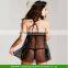 2016 Sexy Woman bra bedroom lingerie underwear Lace WhiteBlack Mini Dress + G-String For Fat Women