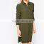 side seam women shirt dress long sleeves women dress OEM service